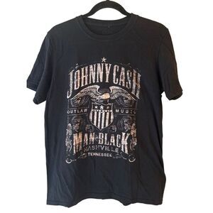 <2pcs SET sz M & L!> Johnny Cash Man in Black Tennessee T-shirts Country Band T